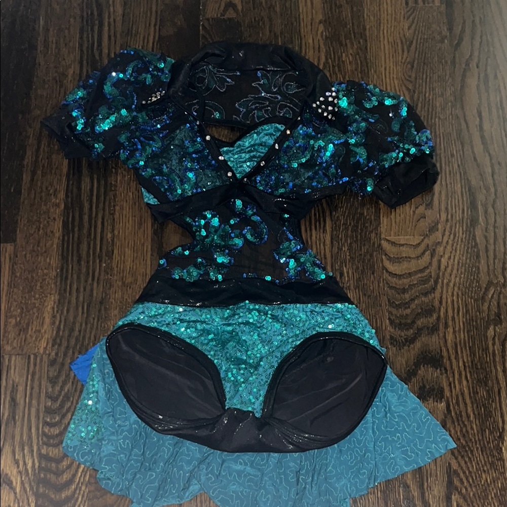 Sparkling Blue Kids Dance Costume